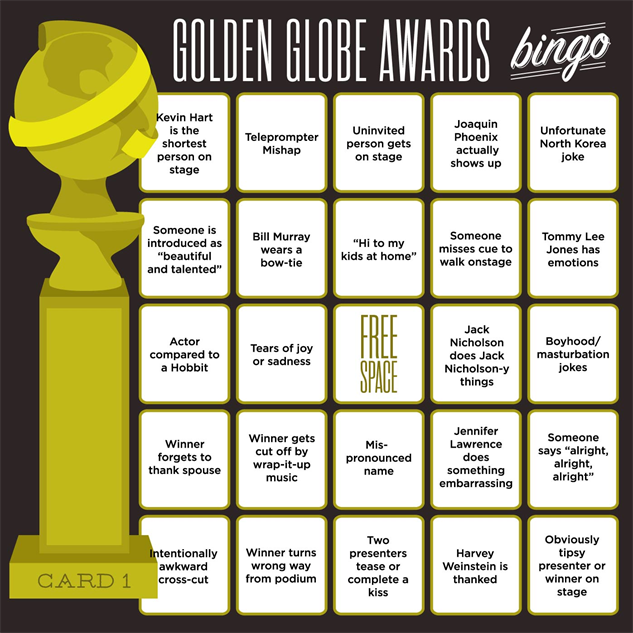 Golden Globes Bingo